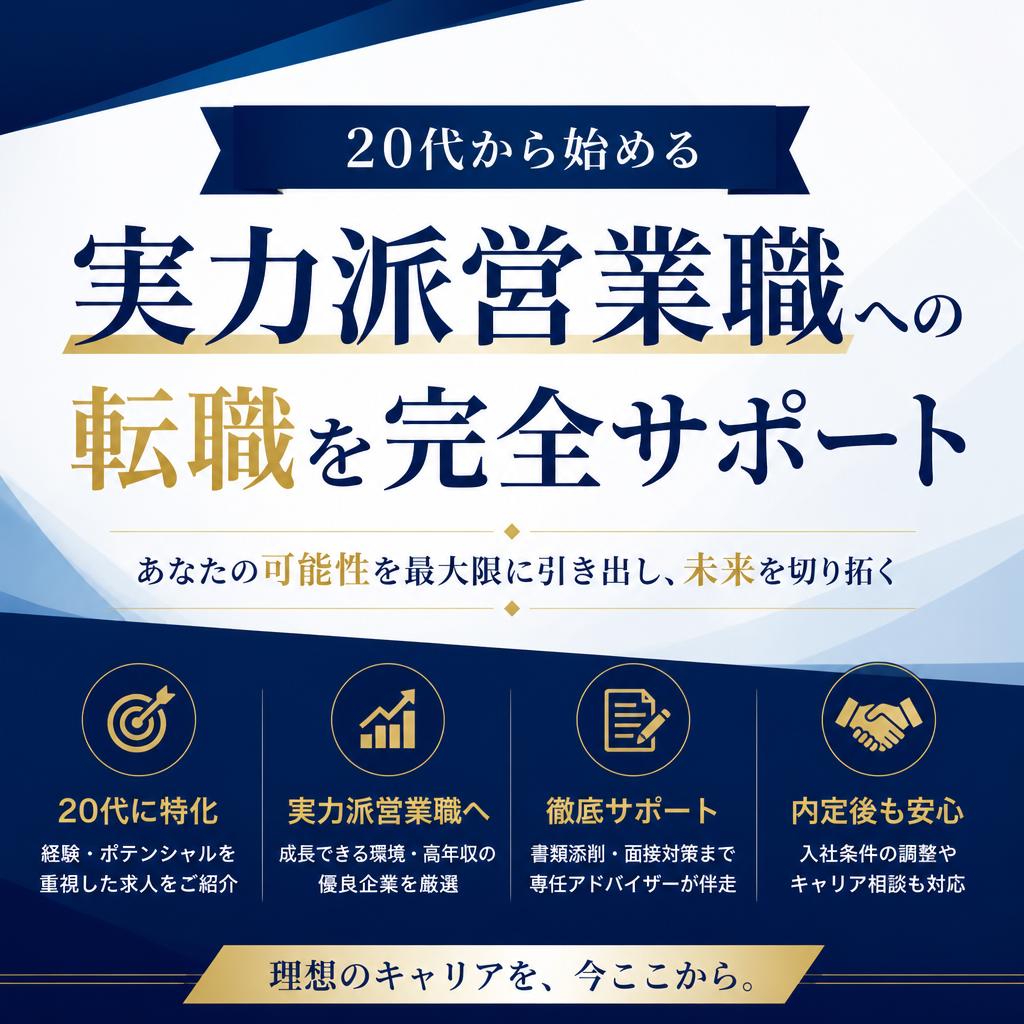 20代から始める実力派営業職への転職を完全サポート