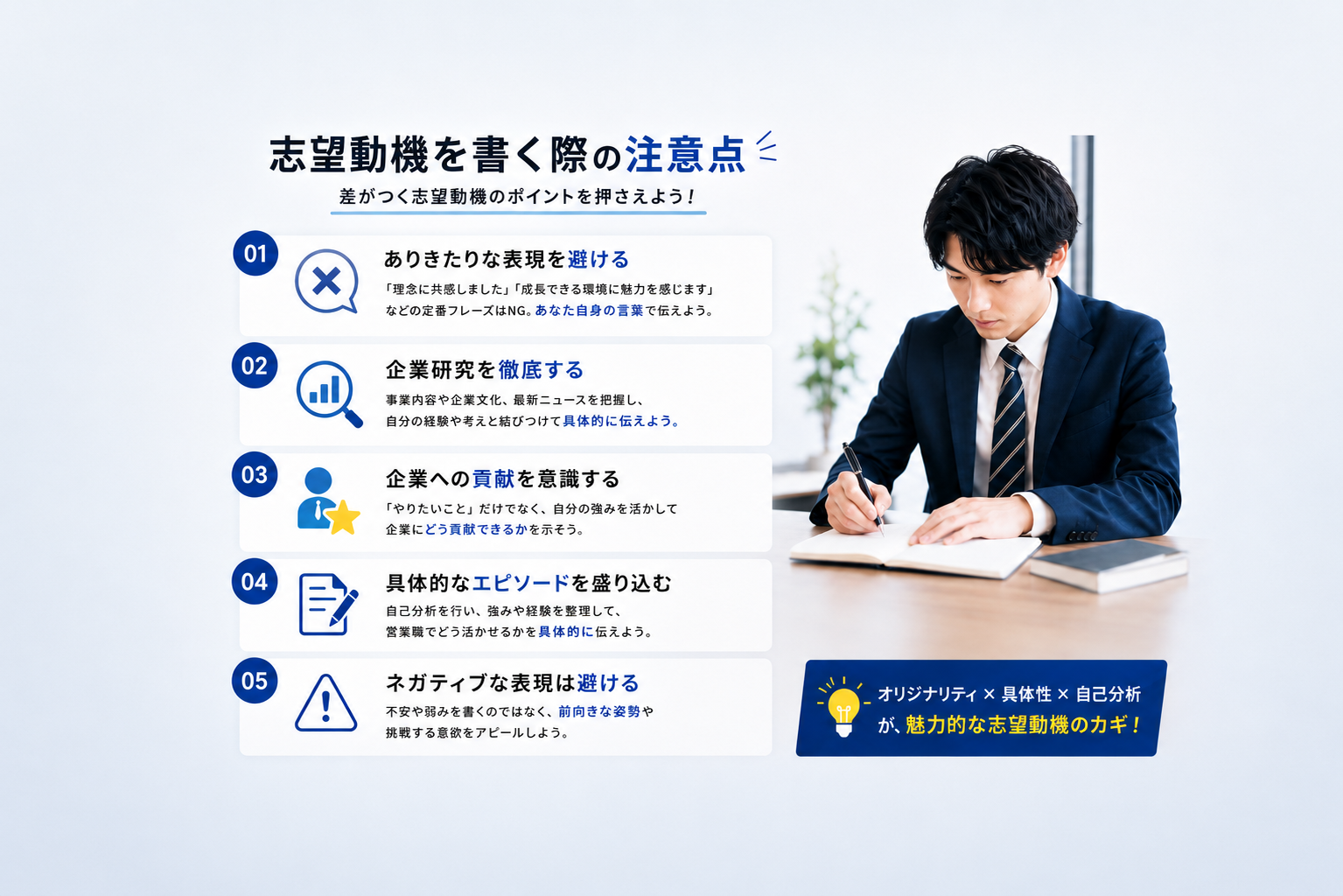 志望動機を書く際の注意点